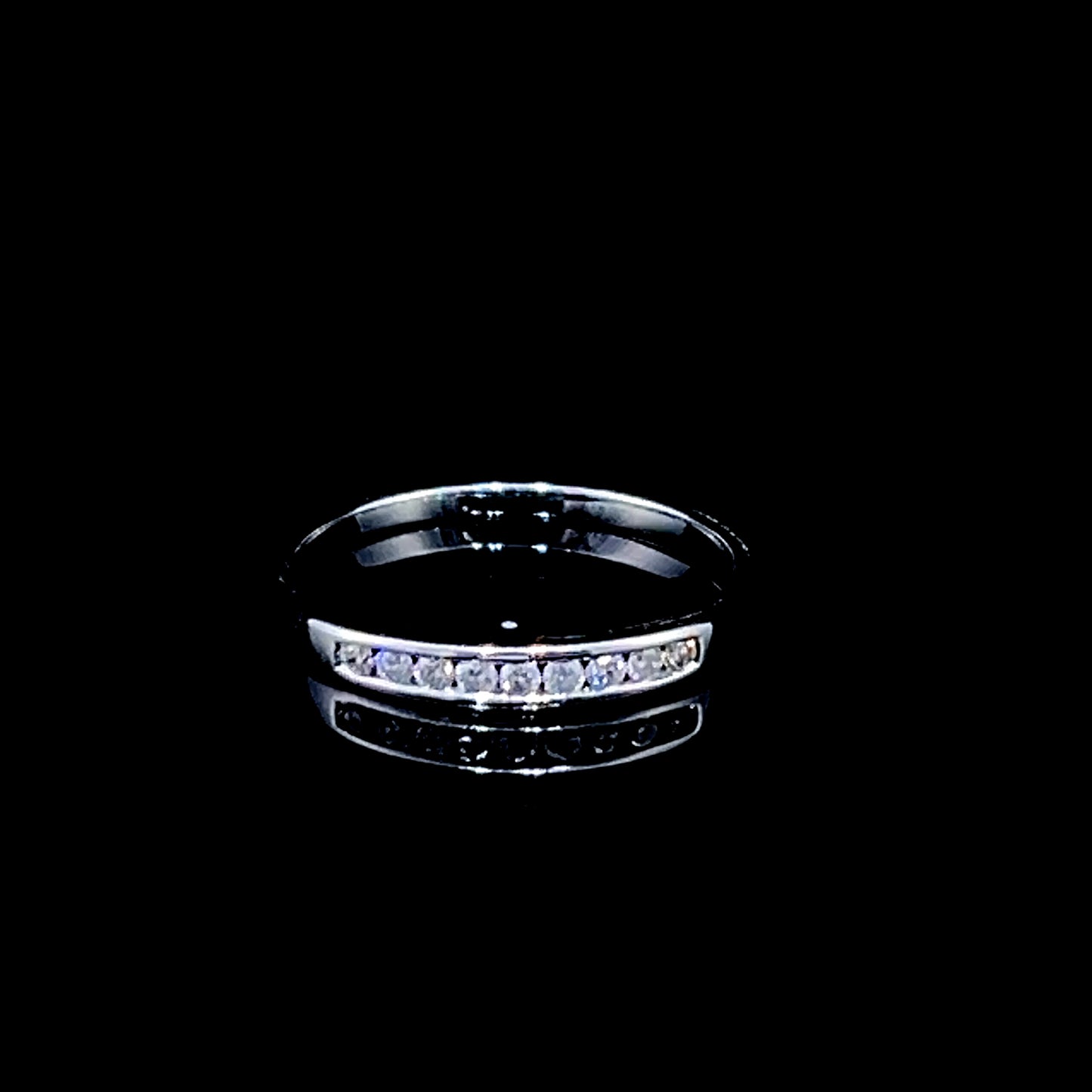 9K White Gold Small 9 Stone Diamond Ring