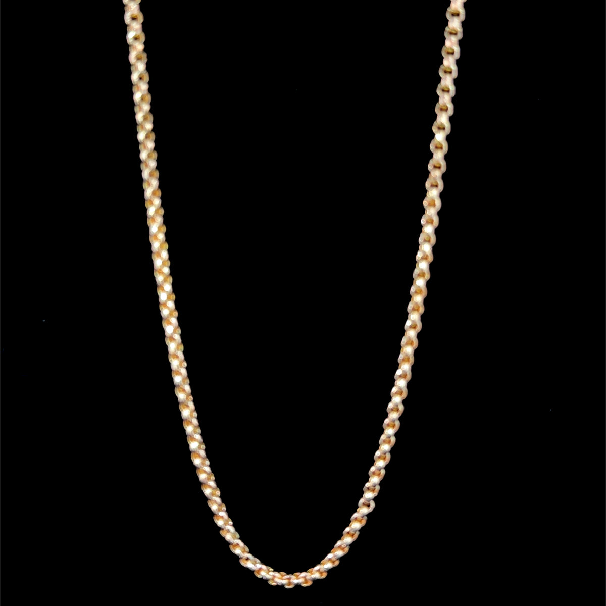 9k Yellow Gold Belcher Chain With A Collet Clasp 18 Inches Long