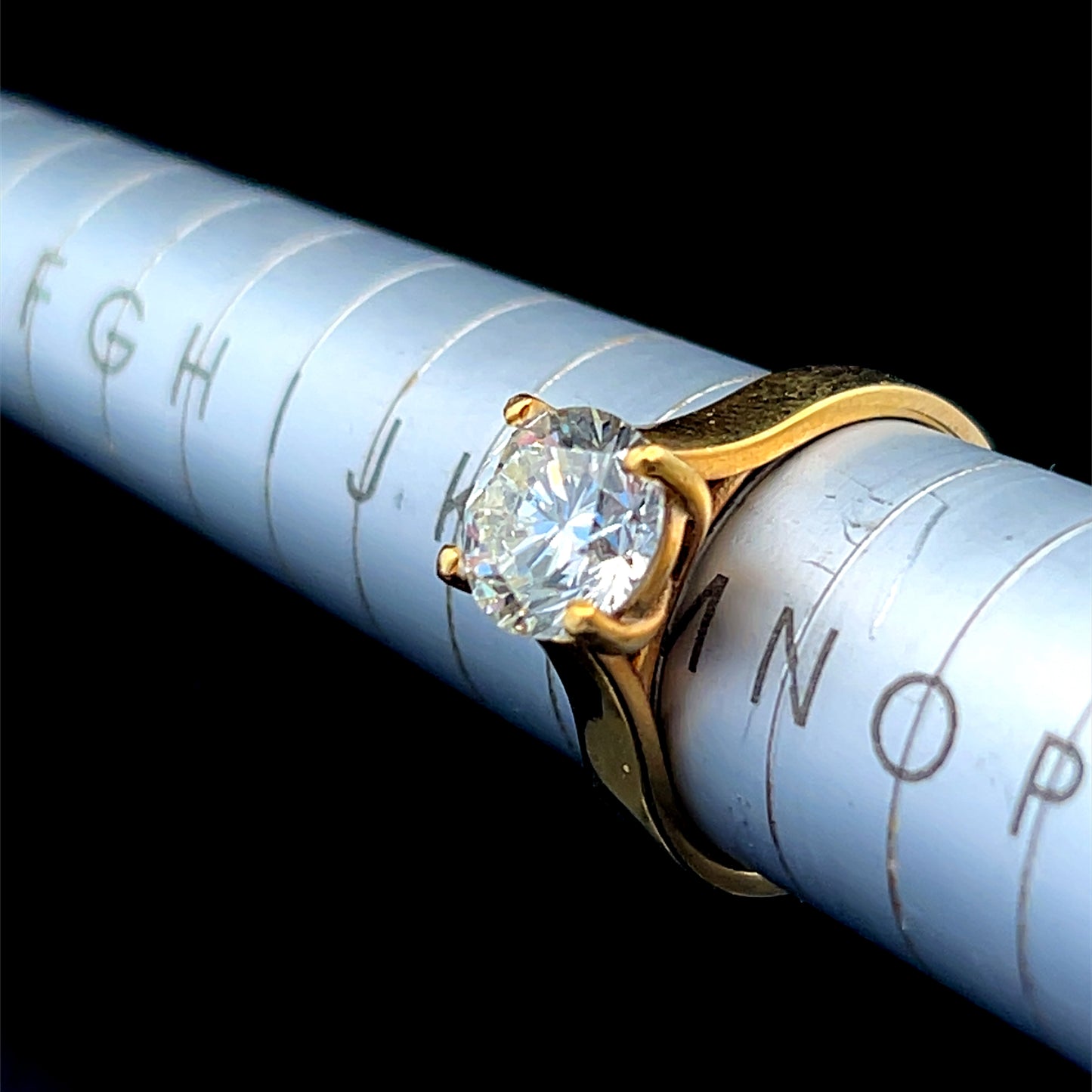 Platinum 18k Gold Plated Diamond Solitaire Ring 2.0 Cts Si1 J Colour