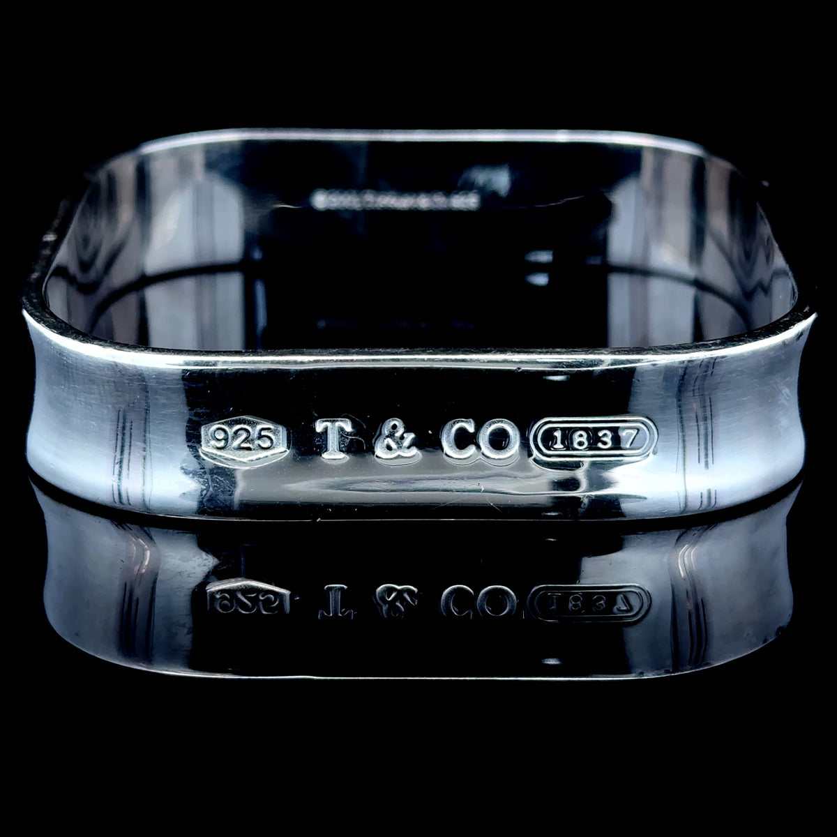Tiffany & Co. Large 1837 Square Silver Bangle