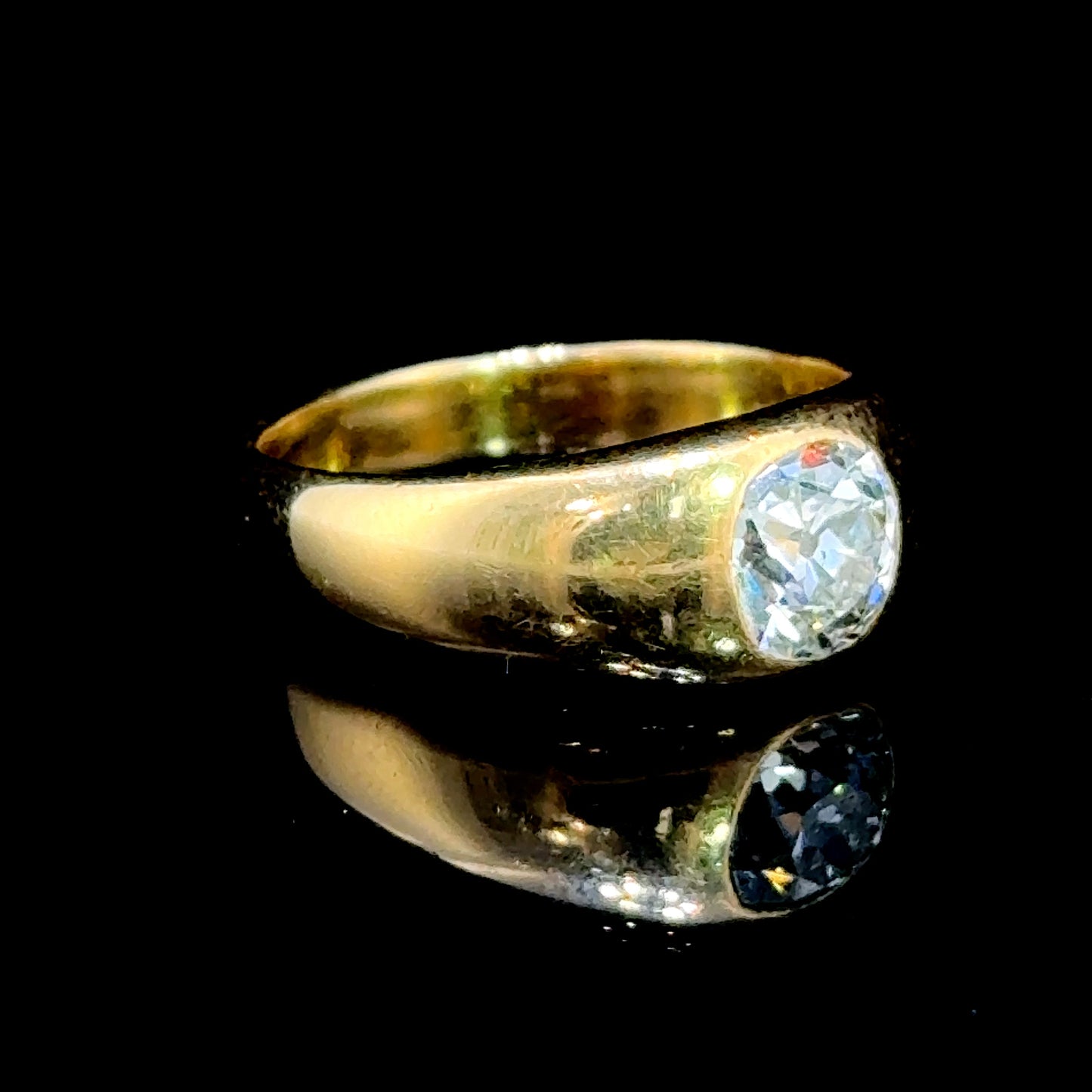 18K Yellow Gold Gents Diamond Band Ring