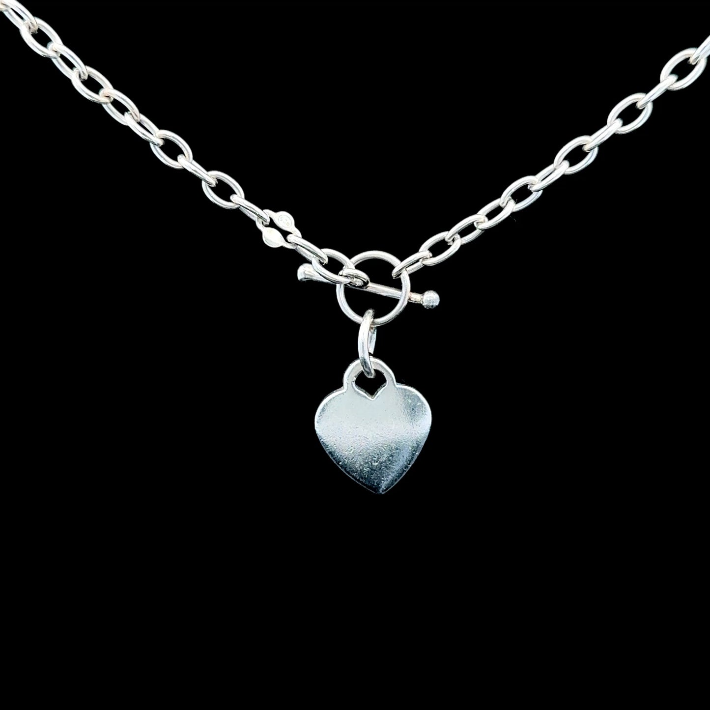 Silver Chain & Heart Pendant