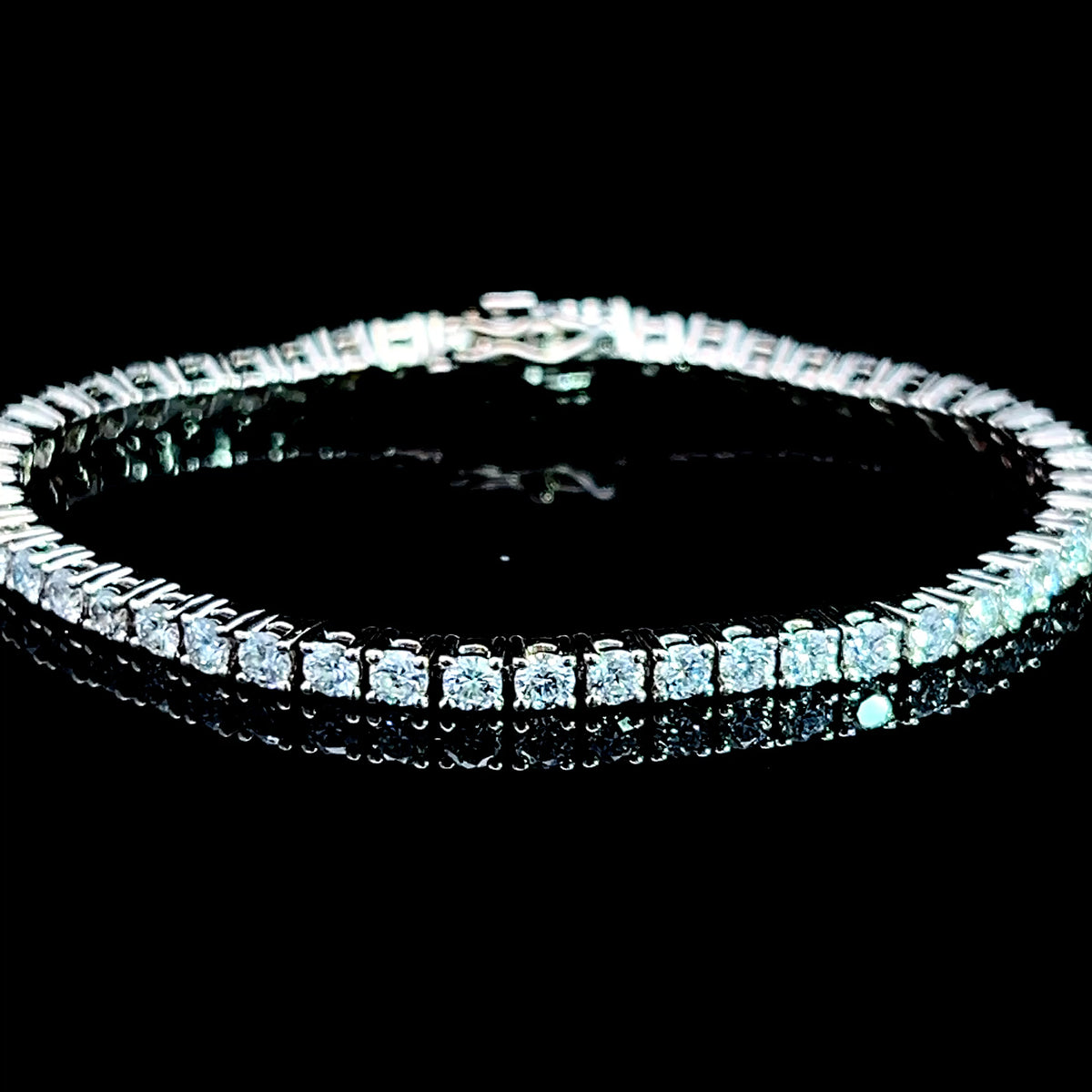 18K White Gold Diamond Tennis Bracelet 4.0 CTS