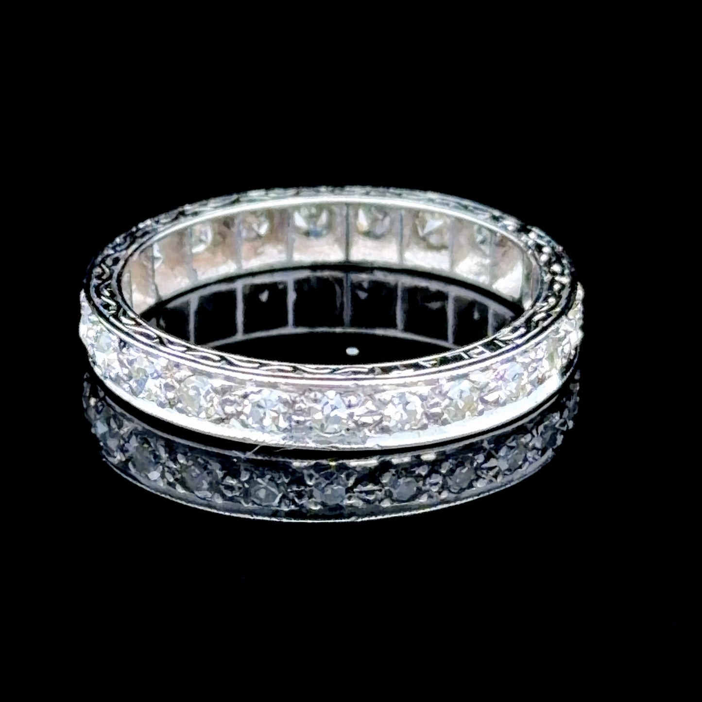 Deco Platinum & Diamond Eternity Ring Appx 0.7 Cts