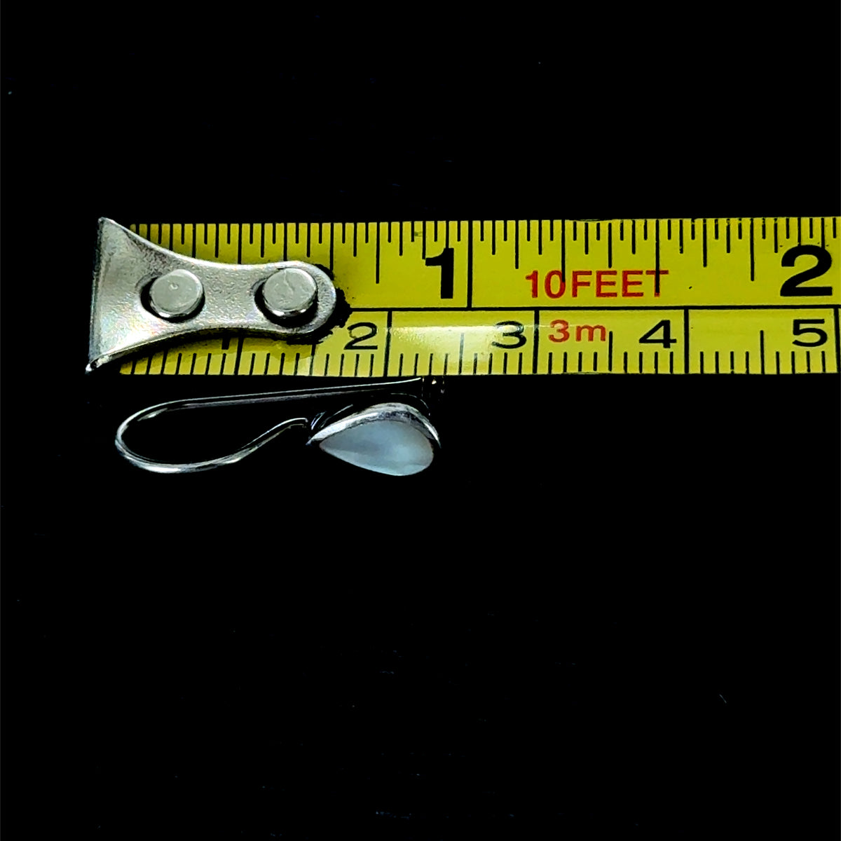 Silver Mother of Pearl Pear Drop Hook Earrings