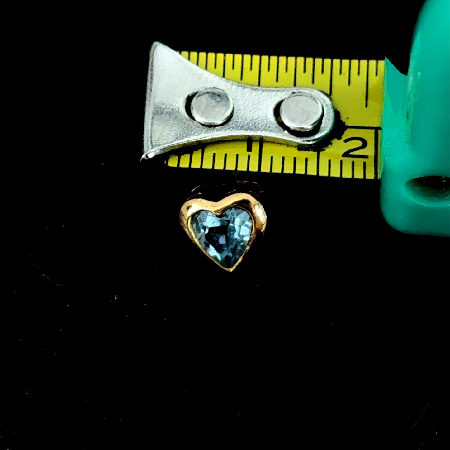 9K Yellow Gold Blue Topaz Heart Studs