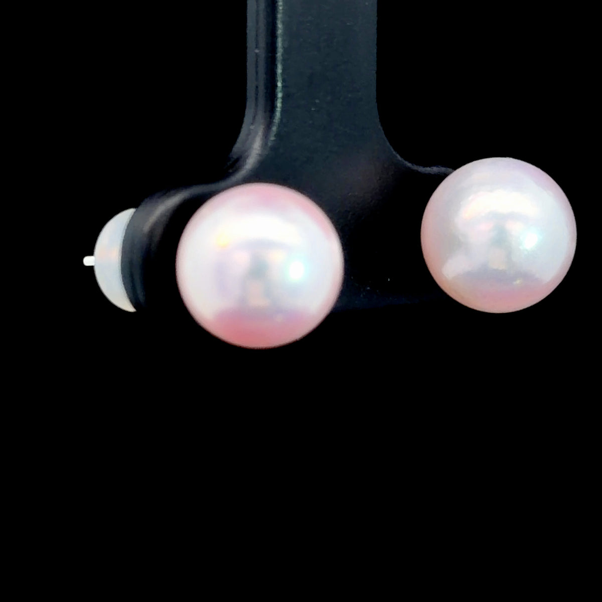Wonderful 14k White Gold Pink Pearl Stud Earrings