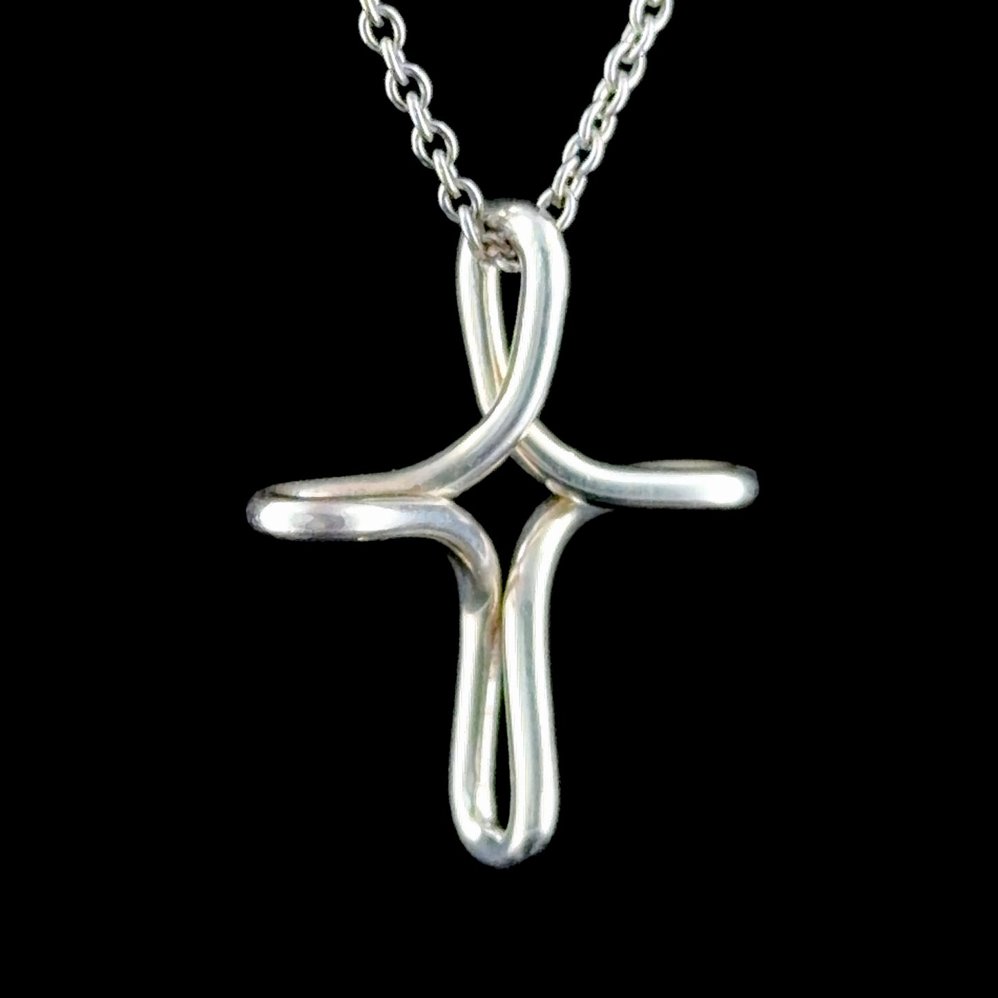 Tiffany Silver Cross Pendant By Elsa Peretti (No Chain).