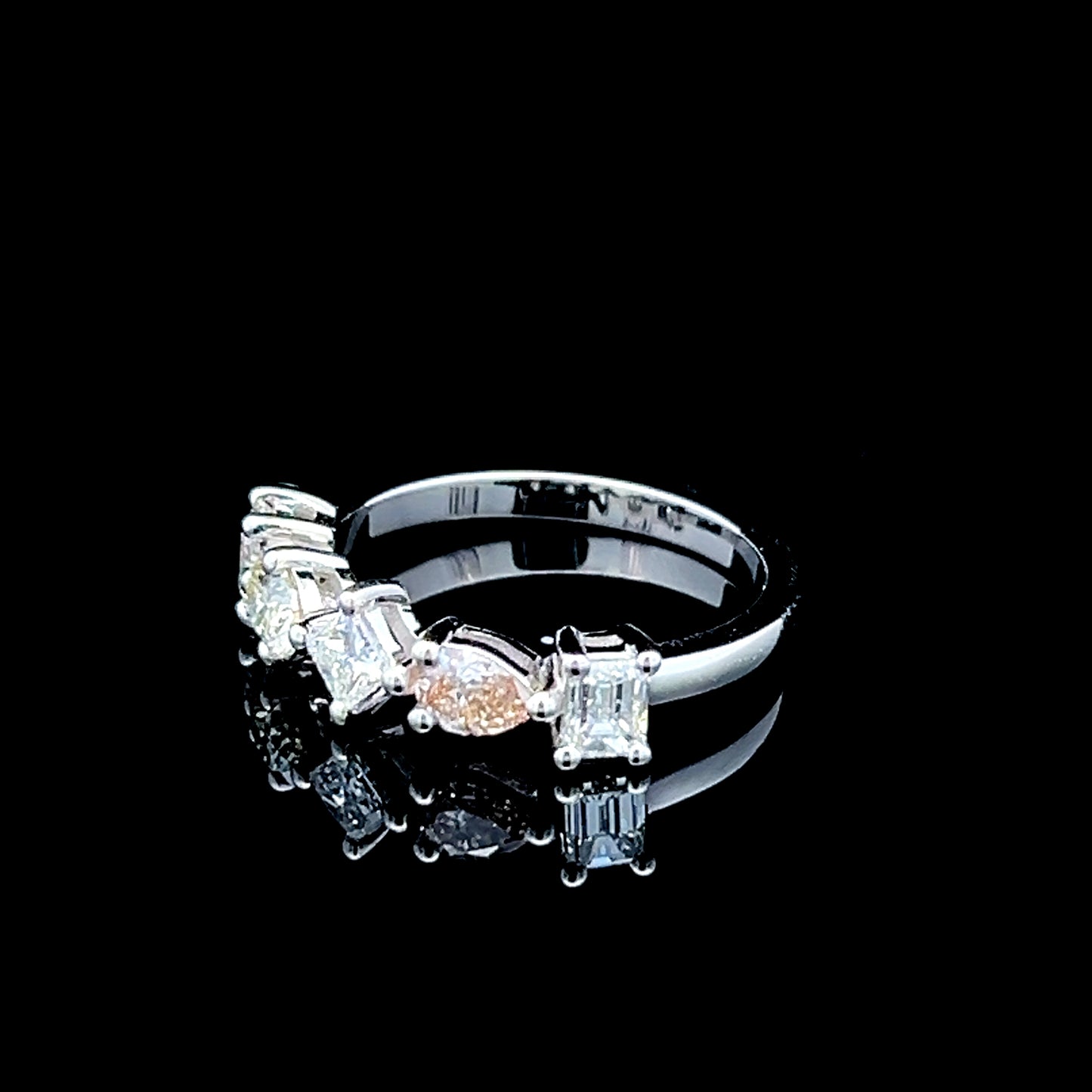 Platinum Multicut Diamond Band Ring APPX 1.27 CTS
