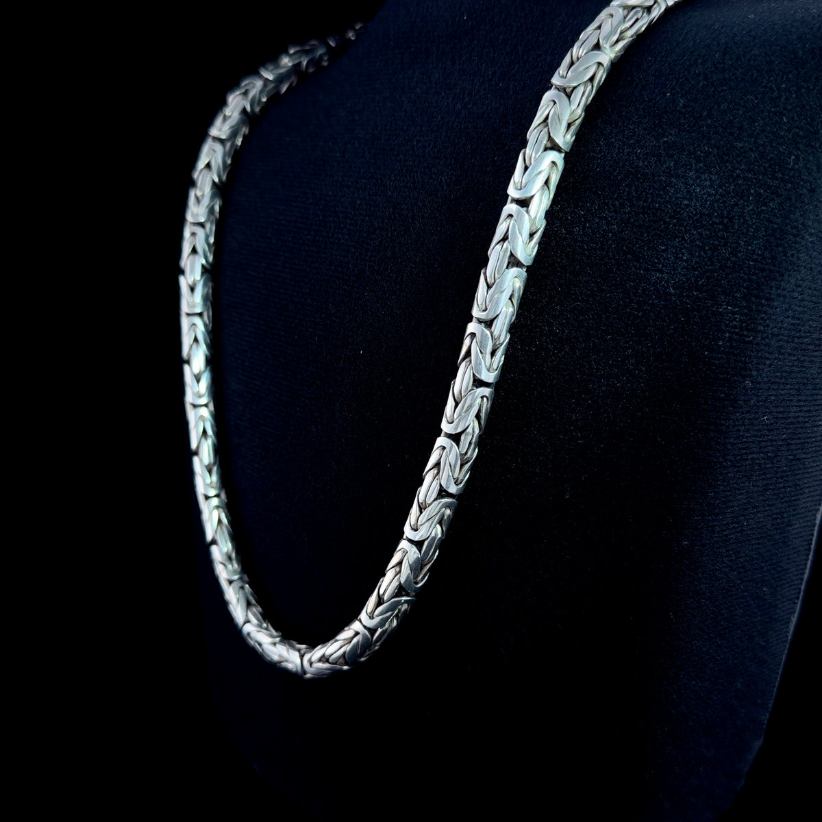 A Fabulous Very Heavy Silver Byzantine Necklace Having A Substantial Figure of 8 Clasp