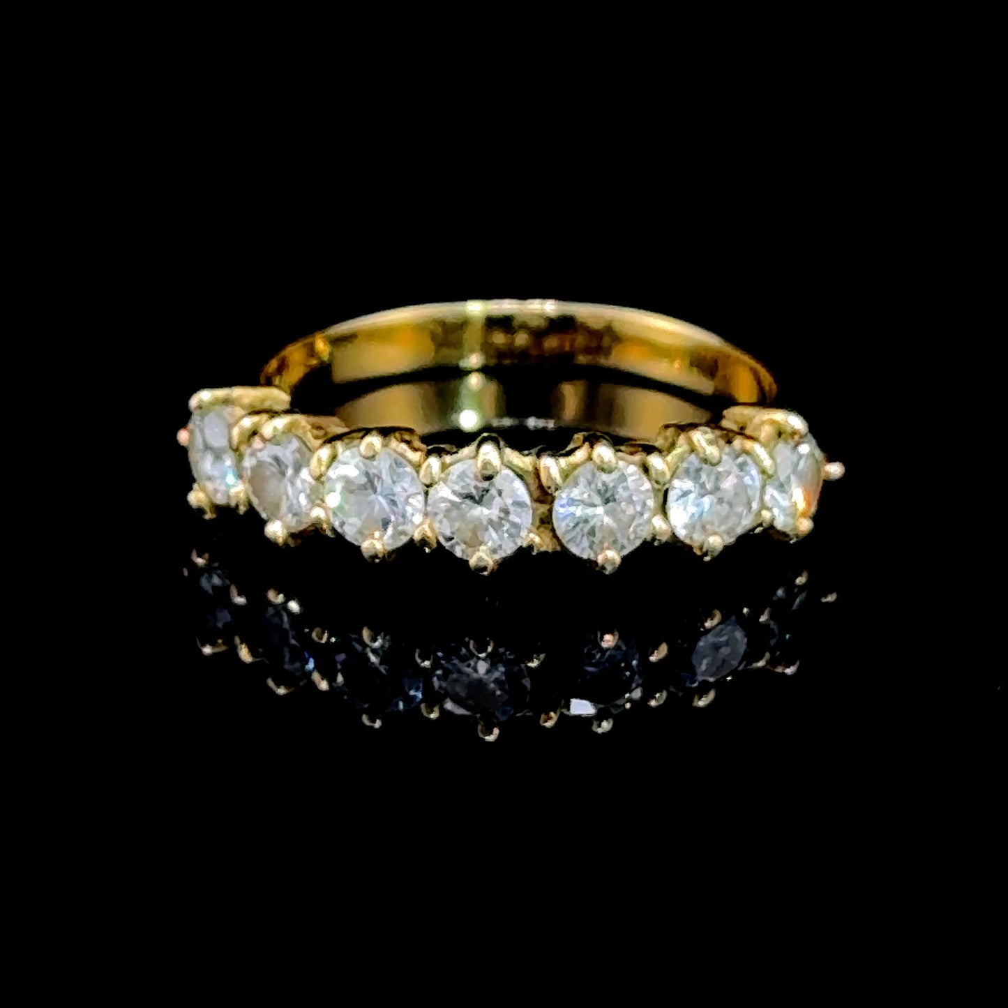 18K Yellow Gold Round Cut 1/3 Eternity Ring APPX 1.0 CTS