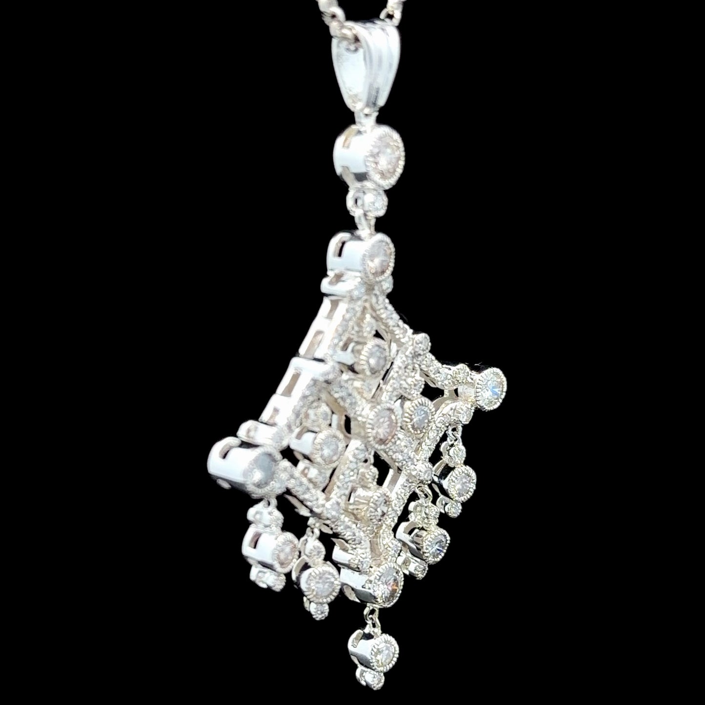 Spectacular 14k Diamond Chandelier Pendant of Appx 2.6 Cts