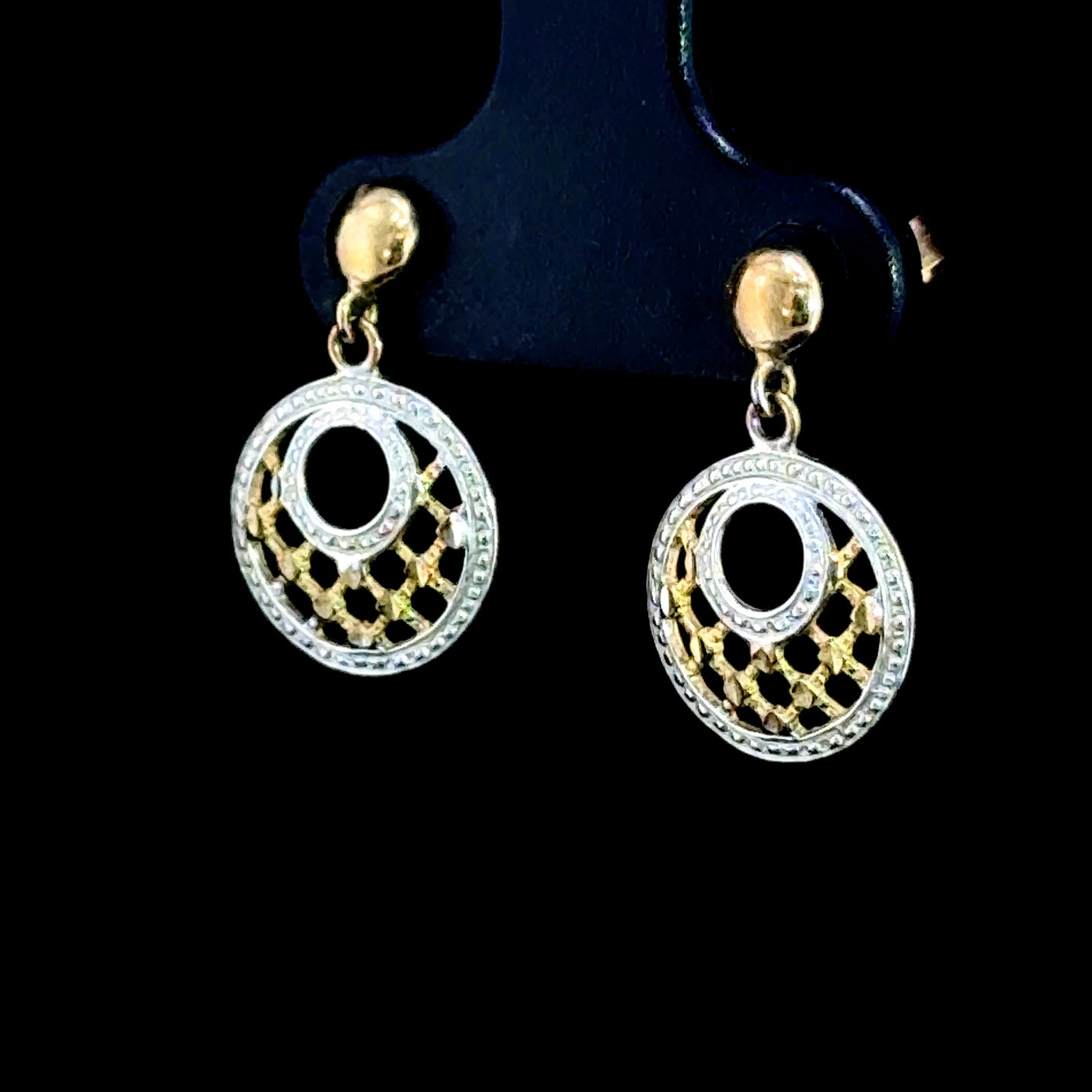 9K Gold Lattice Earrings