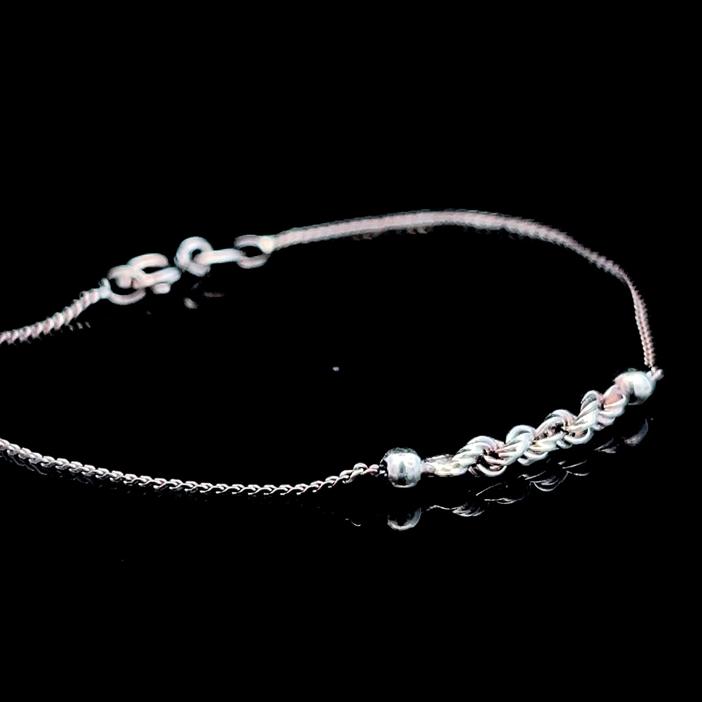 Silver Bracelet With Rope Twist