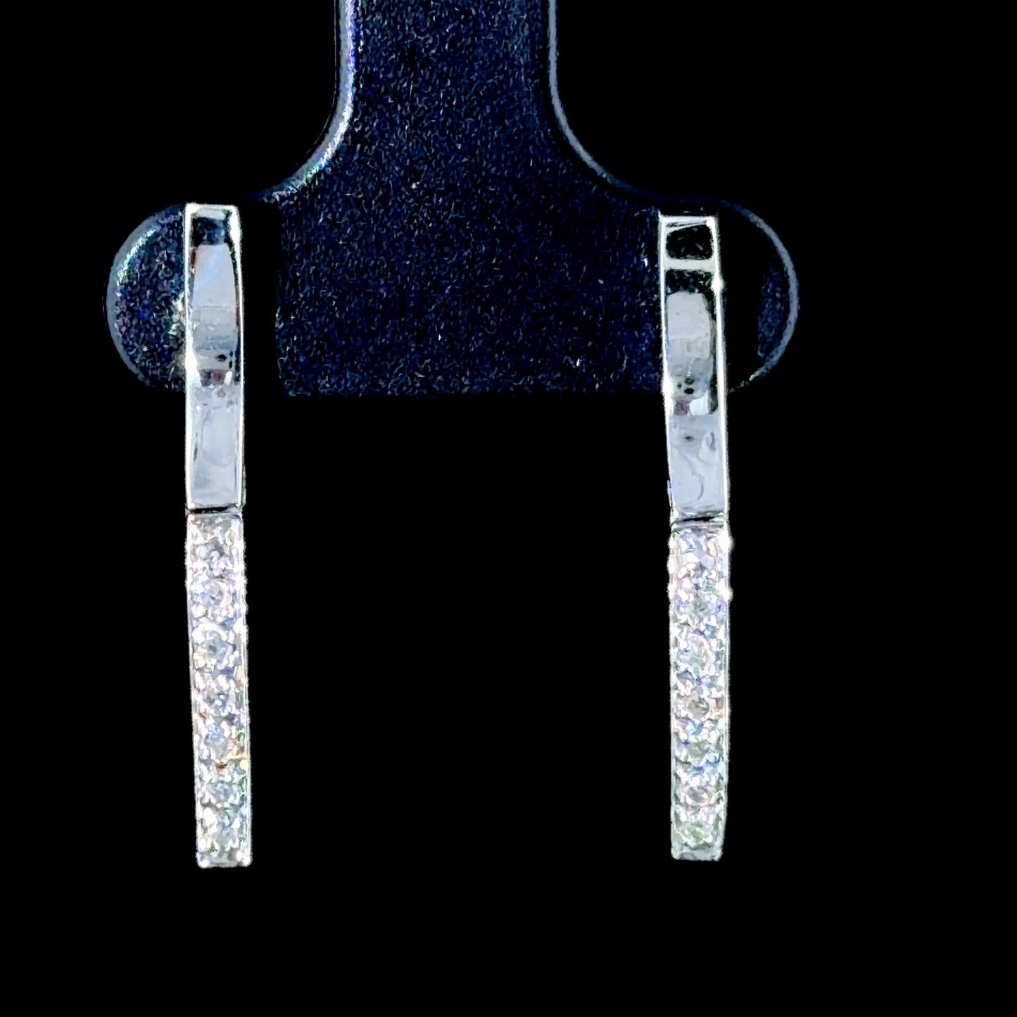Lovely 9k White Gold Diamond Drop Studs