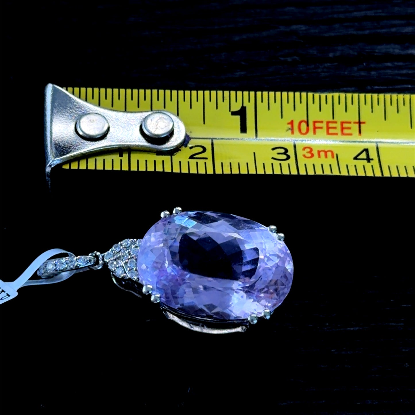 Beautiful Platinum Pink Kunzite & Diamond Pendant (Only) Appx 0.5 Cts Of Diamonds