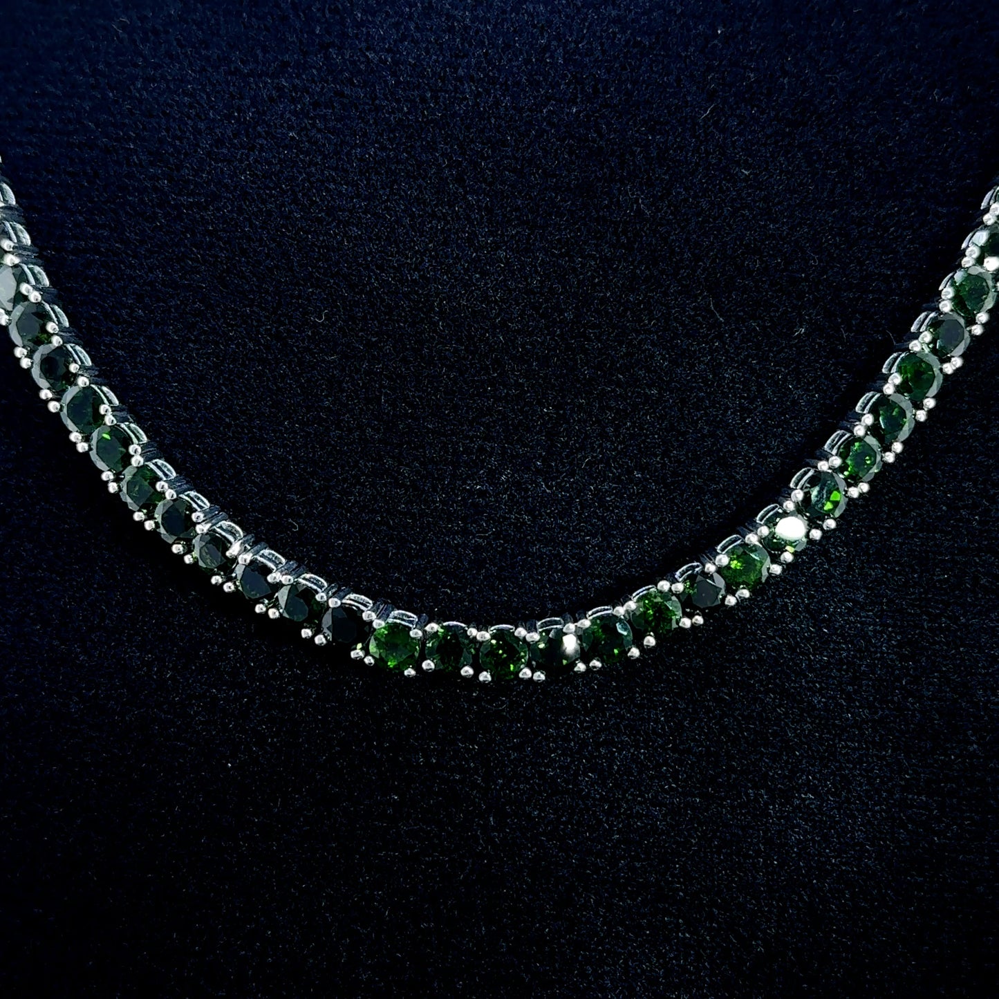 Silver Chrome Diopside Necklace