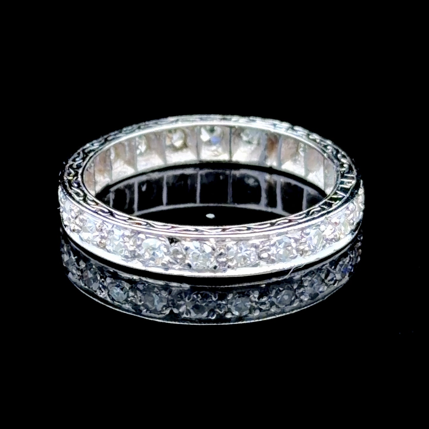 Deco Platinum & Diamond Eternity Ring Appx 0.7 Cts