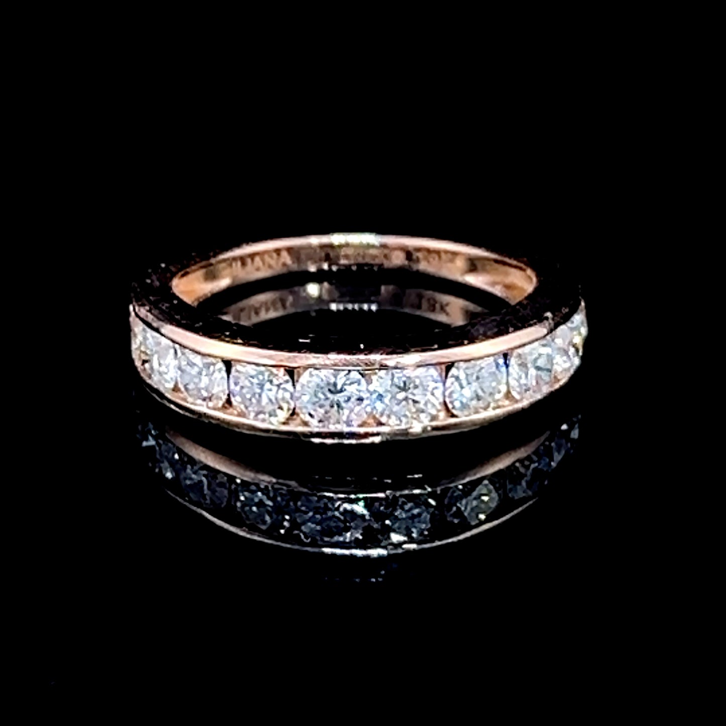 18K Yellow Gold Channel Set Diamond Ring APPX 1.0 CTS