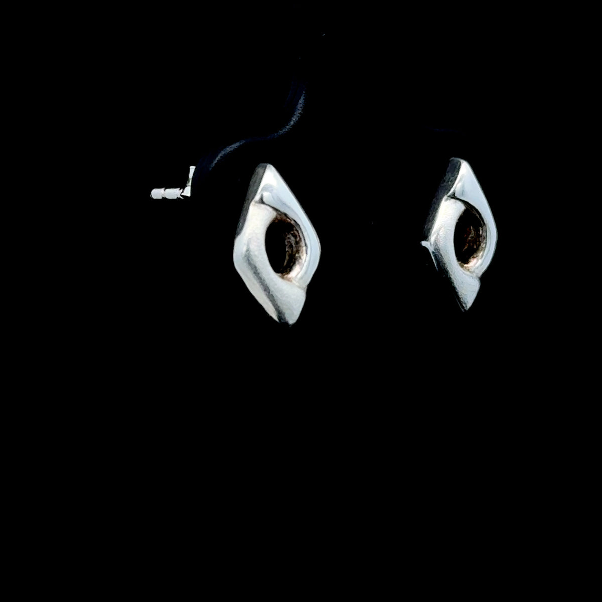 Silver Diamond-Shaped Studs