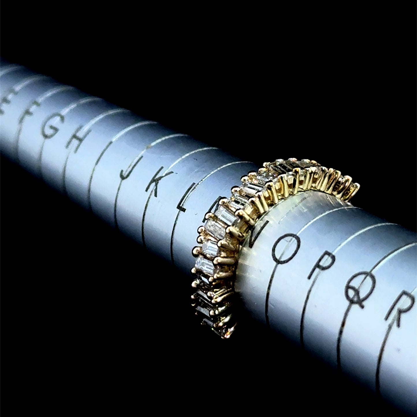 14K YG Baguette Diamond Half Eternity Band APPX 1.55 CTS