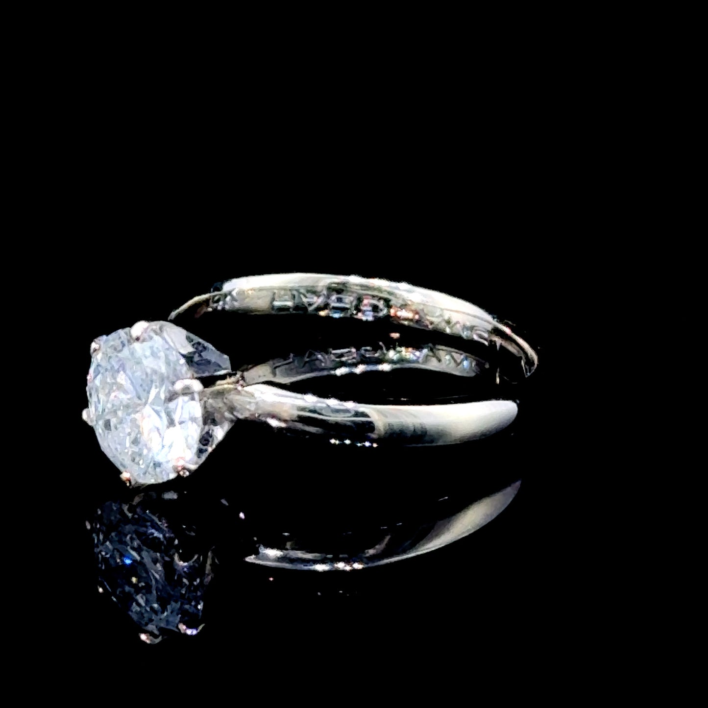 14K White Gold Diamond Solitaire Ring APPX 1.50 CTS