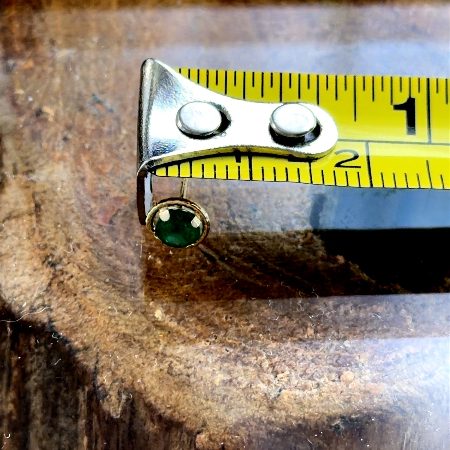 9k Yellow Gold Emerald Studs