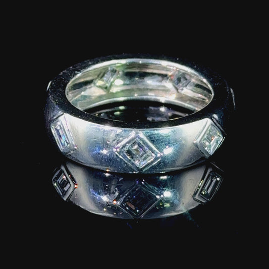 Platinum Thick Banded Diamond Ring APPX 1.2 CTS