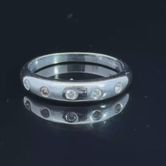 9K White Gold Diamond Eternity Band Rounded