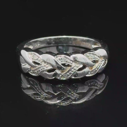 9K White Gold Diamond Platt Ring