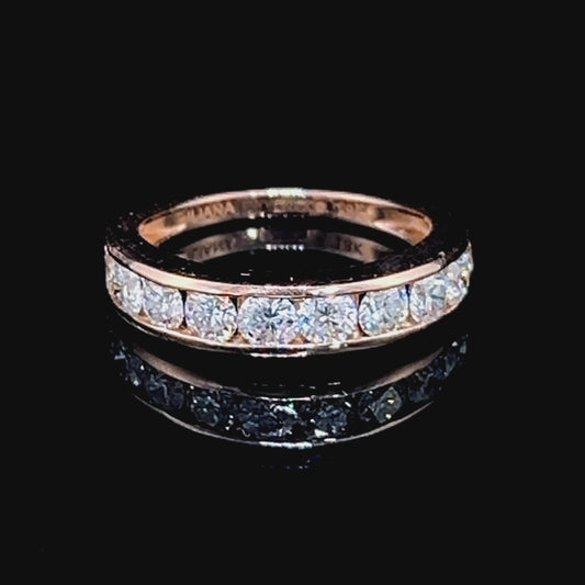 18K Yellow Gold Channel Set Diamond Ring APPX 1.0 CTS