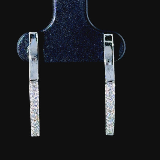Lovely 9k White Gold Diamond Drop Studs