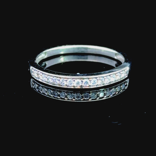 9K White Gold Diamond Micro Half Eternity Ring