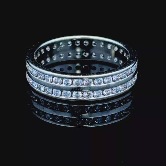 Platinum Diamond 2 Row Eternity Band APPX 1.0 CTS