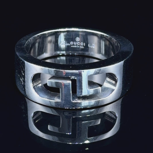 Lovely Gucci Double G Sterling Silver Ring