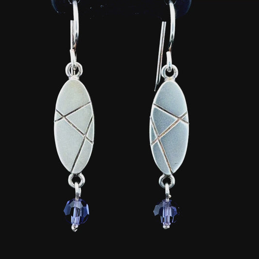 Silver & Amethyst Drop Hook Earrings