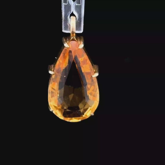 18K Yellow Gold Citrine Pendant