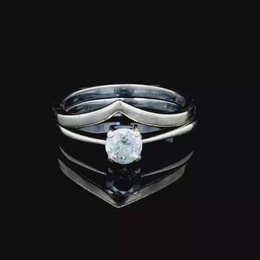 9K White Gold Diamond Solitaire Ring APPX 0.25 CTS