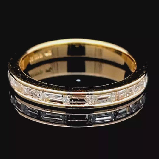 18K Yellow Gold Baguette Diamond Eternity Ring APPX 1.05 CTS