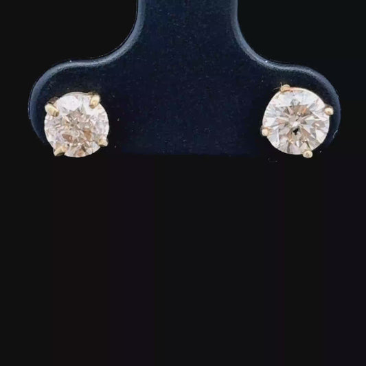 9K Yellow Gold Diamond Studs APPX 1.0 CTS