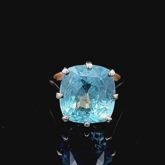 9K Yellow Gold Aquamarine Solitaire Ring