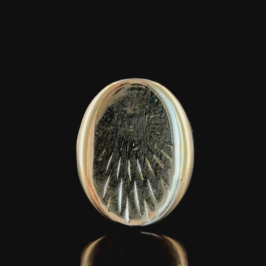 Men’s Vintage 9k Yellow Gold Ring With Sunburst Engraving