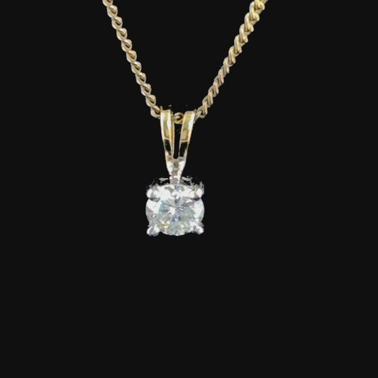 A Lovely 18k Diamond Solitaire Pendant of 0.5 Cts Part Of The Ronald Charles Collection
