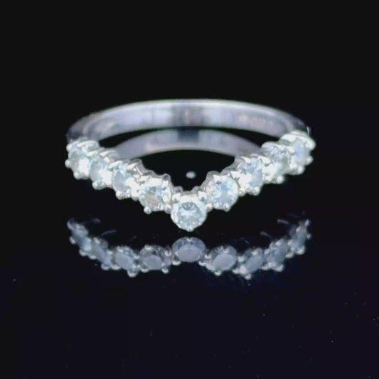 18K White Gold Diamond Wishbone Ring APPX 0.5 CTS