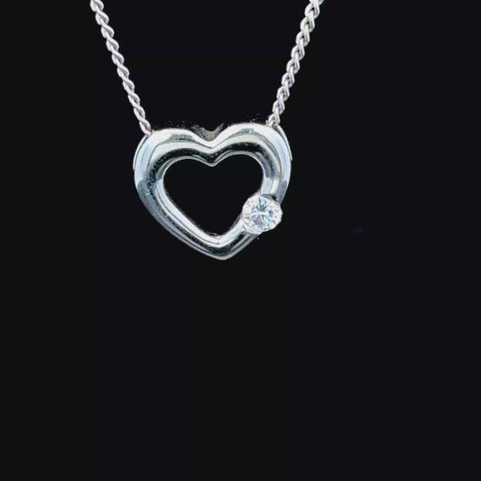 9K White Gold & Diamond Pendant