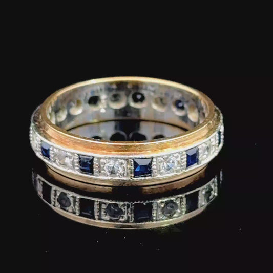 9K Yellow Gold Sapphire & Paste Ring