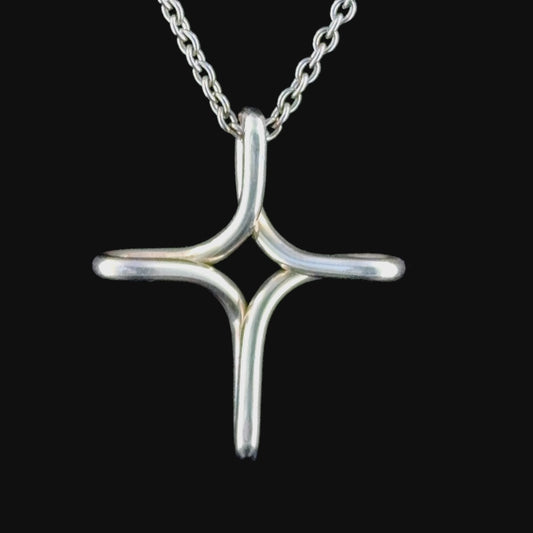 Tiffany Silver Cross Pendant By Elsa Peretti (No Chain).
