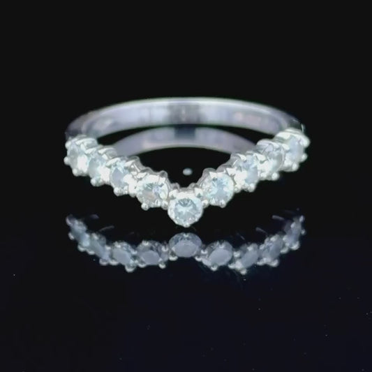 18K White Gold Diamond Wishbone Ring APPX 0.5 CTS