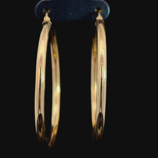 9k Large Yellow Gold Hoops