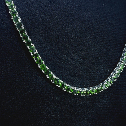 Silver Chrome Diopside Necklace